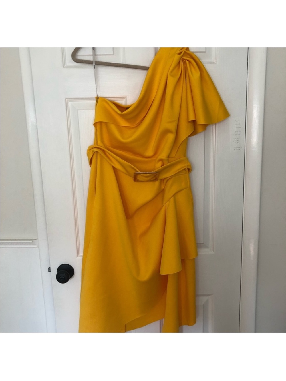 ASOS Yellow One-Shoulder Ruffle Cocktail Dress - Picture 6 of 14
